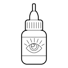 Eye drops icon. Outline illustration of eye drops vector icon for web