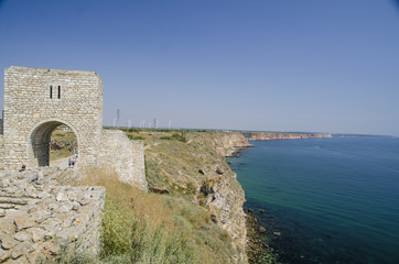 Fototapeta premium The ruins pf the medieval fortress at cape Kaliakra, Bulgaria