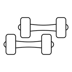 Two dumbbells icon. Outline illustration of two dumbbells vector icon for web