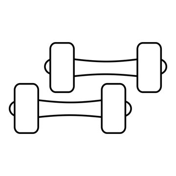 Two dumbbells icon. Outline illustration of two dumbbells vector icon for web