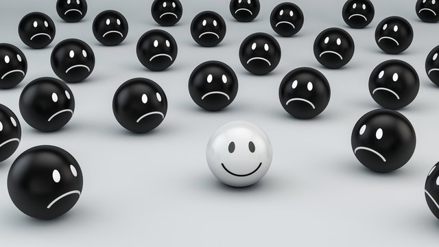 3D Smiley mit business Gesch&auml;ftsidee