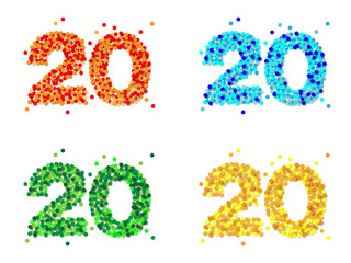 Konfetti aus Papier, farbig sortiert, 20, Vektor