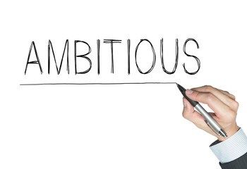 ambitious written by hand