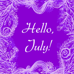 Hello July card