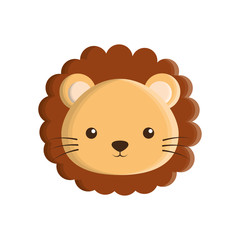 cute lion animal isolated icon vector illustration design