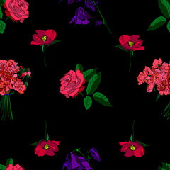 Pattern with flowers and plants.