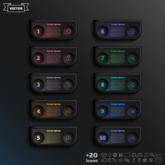 Vector infographic design with colorful square.