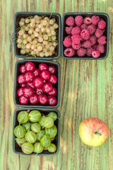 apple with berry assortment