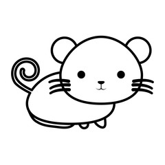 cute mouse isolated icon vector illustration design