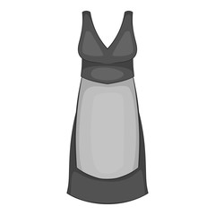 Maid costume icon. Gray monochrome illustration of maid costume vector icon for web