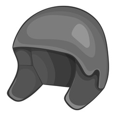Snowboard helmets icon. Gray monochrome illustration of snowboard helmets vector icon for web