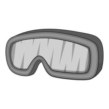 Glasses for snowboarding icon. Gray monochrome illustration of glasses for snowboarding vector icon for web