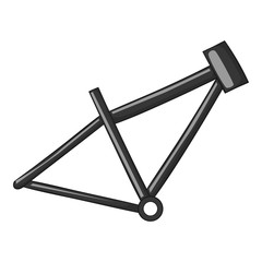 Bicycle frame icon. Gray monochrome illustration of bicycle frame vector icon for web
