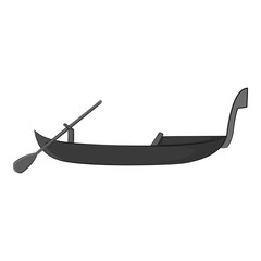 Gondola icon. Gray monochrome illustration of gondola vector icon for web