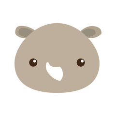 cute rhino isolated icon vector illustration design