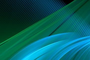 Fototapeta premium Abstract technology background. Artistic fractal design for use with projects on business, science, education and technology. With blue and green geometric figures.