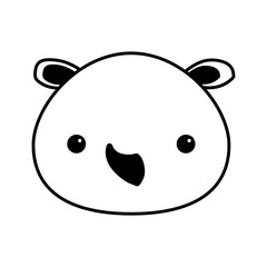 cute rhino isolated icon vector illustration design