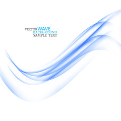 Blue blurred abstract waves on a white background