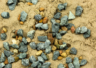 Small pebbles on the sand