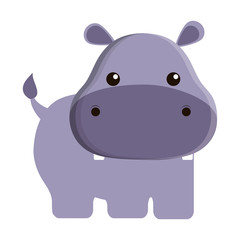 cute hippopotamus isolated icon vector illustration design