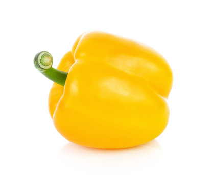 Sweet Yellow Pepper Isolated On White Background