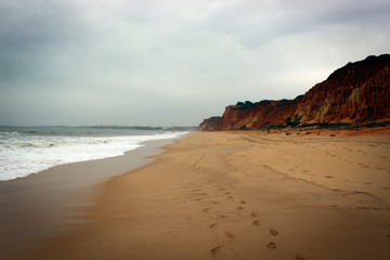 Fototapeta na wymiar Atlantic Ocean coast near Albufeira, Portugal