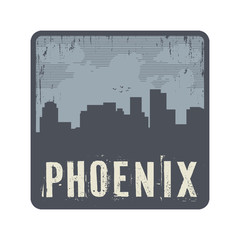 Grunge vintage stamp with text Phoenix