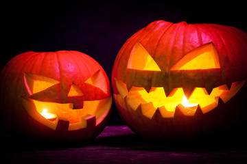 halloween pumpkin in the dark