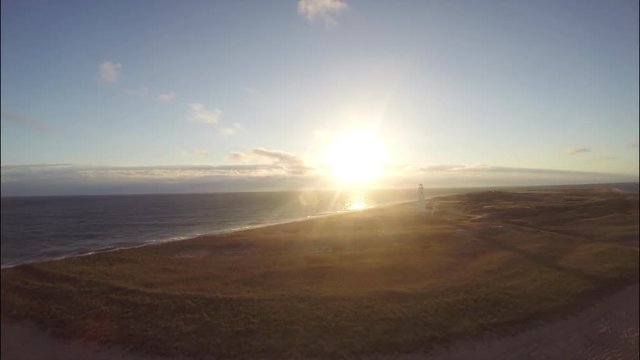 Nantucket aerial sunset, Nantucket, Massachusetts.