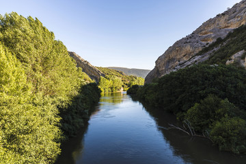 Fototapeta na wymiar Ebro river through a valley in Spain