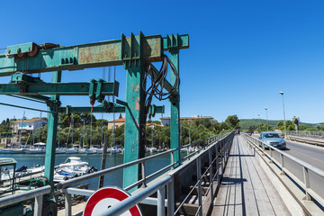 Fototapeta premium Bridge and leisure port in Alghero, Sardinia, Italy