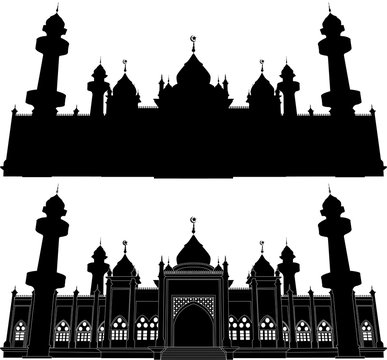 Jamiah Mosque Pattani Silhouette