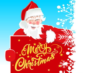 Santa Claus and text Merry Christmas for your design