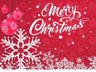 Christmas background with red balls. Merry christmas calligraphic text for your design