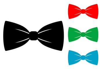 Icono plano corbata de lazo varios colores
