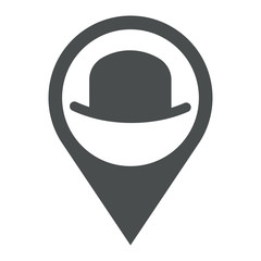 Icono plano localizacion bombin gris