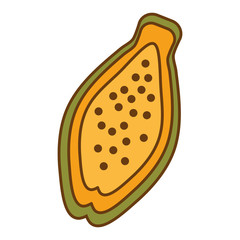 papaya tropical fruit icon vector illustration design