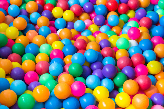colourful plastic balls in kid playground 