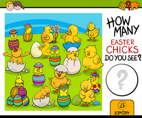 counting task with easter chicks