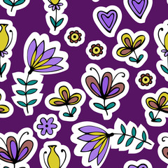 Beautiful floral ornament, Vector seamless pattern.