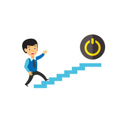 Businessman and Power Button Icon © RedlineVector
