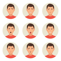 Fototapeta premium Emotions faces characters