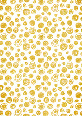 Gold foil decorative background with doodle swirl pattern.