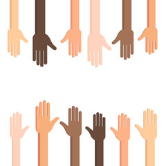 Human hands with outstretched palm