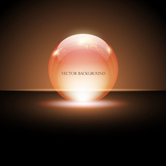 luminous transparent ball, vector