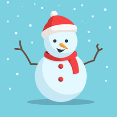 Vector snowy snowman