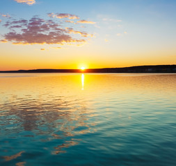 Sunset over the river.