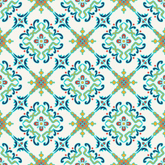 Vector seamless texture. Beautiful colored pattern for design and fashion with decorative elements