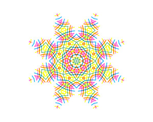 Abstract concentric pattern from color lines