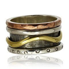 Copper and silver ring